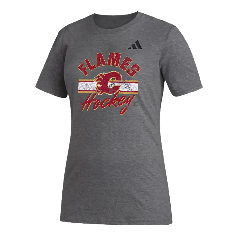 Trendy stylish outerwear coats adidas - Women's Calgary Flames Blend T-Shirt (IB5644)