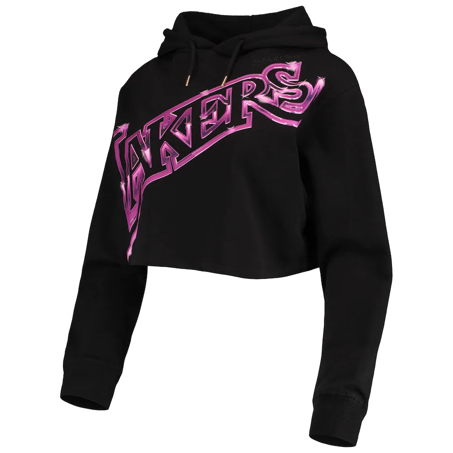 Cold weather outerwear for women Los Angeles Lakers Women's Big Face 4.0 Crop Hoodie