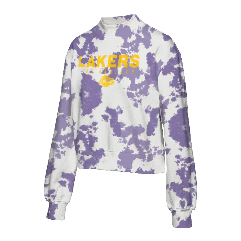 Outerwear for chilly evenings Los Angeles Lakers Women's Tie Dye Mock Neck T-Shirt