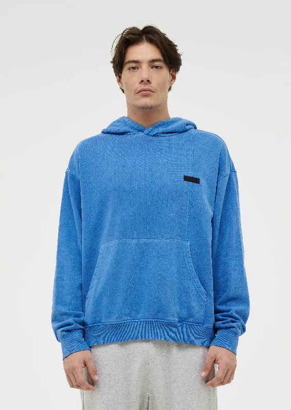 Outdoor wear outerwear for winter BOUNDARY LINE HOODIE IN WASHED ROYAL BLUE