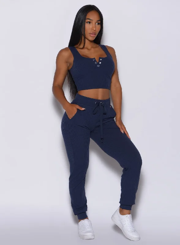 Feminine Pant Sets Comfort Rib Joggers