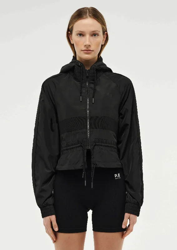 Breathable outerwear jackets women CROPPED MAN DOWN JACKET IN BLACK