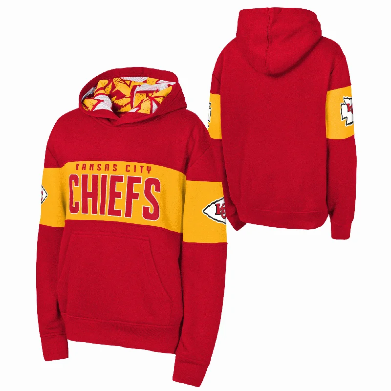 luxe tops for women Kansas City Chiefs Youth NFL Pullover Sweatshirt Hoodie