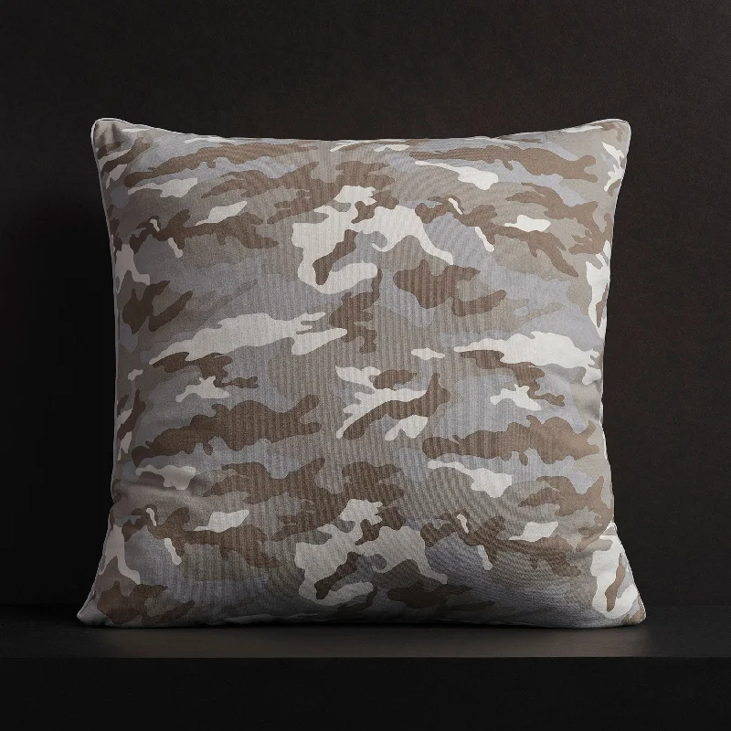 new arrivals tops for women Camo Throw Pillow With Piping - Desert Camo