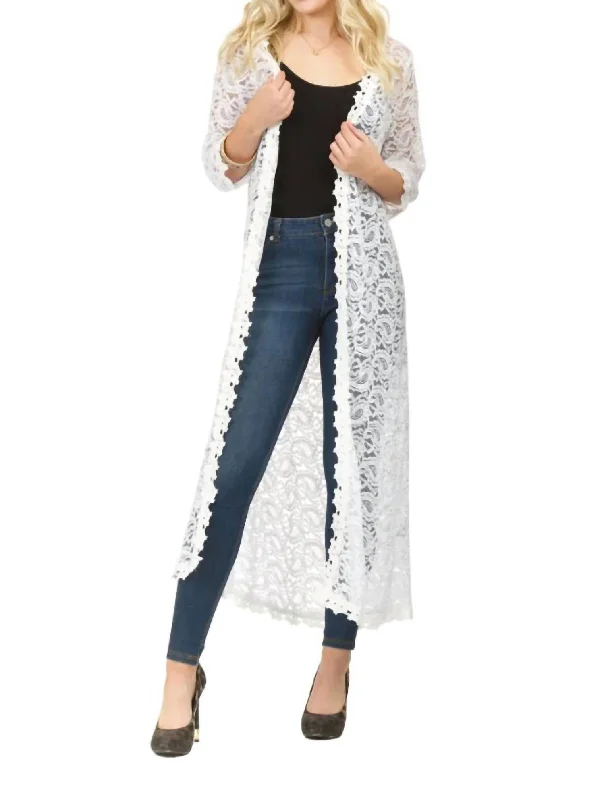 comfy sweater dresses for women Stella Lace Duster In Cream