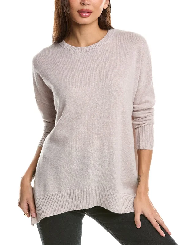 women’s sweaters for work Forte Cashmere Easy Crew Cashmere Pullover