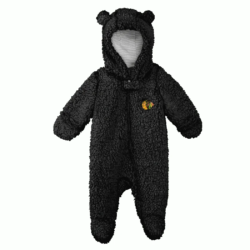 trendy casual tops for women Chicago Blackhawks Infant Nap Teddy Fleece Full Zip Super Soft Coverall Hoodie