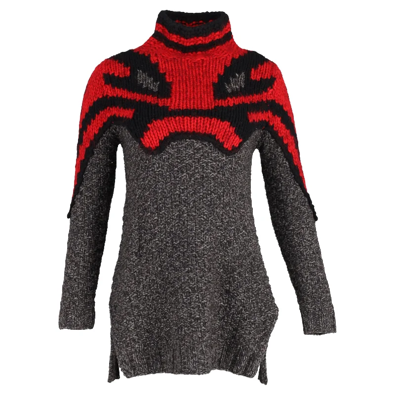 women’s sweaters with stars Celine Phoebe Philo Pre-Fall 2010 Abstract Knit Sweater Dress in Red and Grey Wool