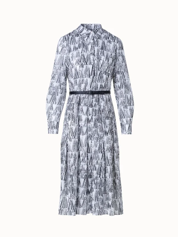 Loungewear dresses & jumpsuits for relaxed styleCotton Shirt Dress with Asagao Print