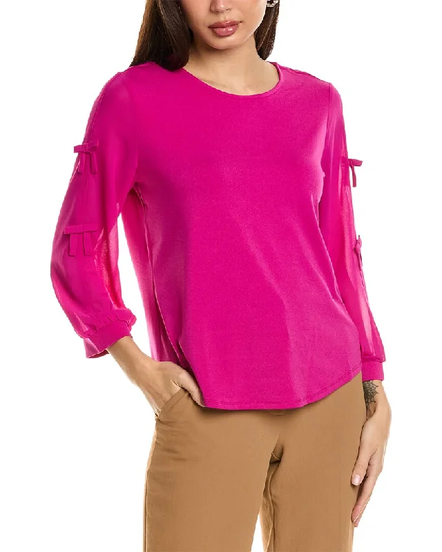 soft cotton pullovers for women Adrianna Papell Bow Top