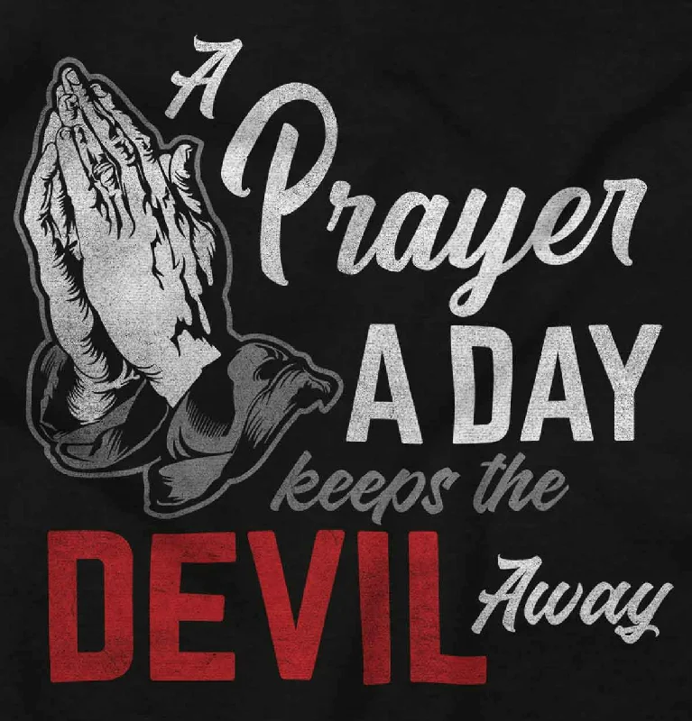 Women's T-shirts with cool prints Pray A Day Junior Fit V-Neck T Shirt