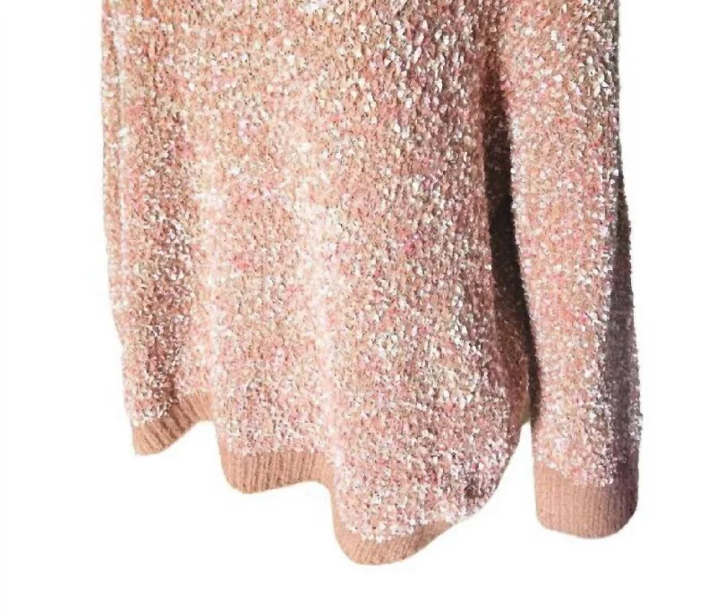 affordable wool sweaters for women Marled Shine Cozy Sweater In Brown/pink