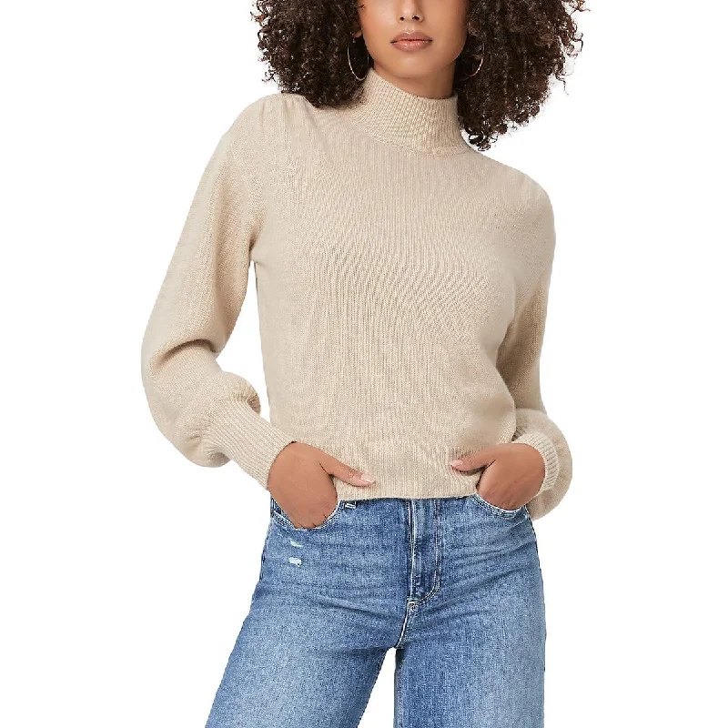 cashmere sweater options for women Womens Knit Ribbed Trim Mock Turtleneck Sweater