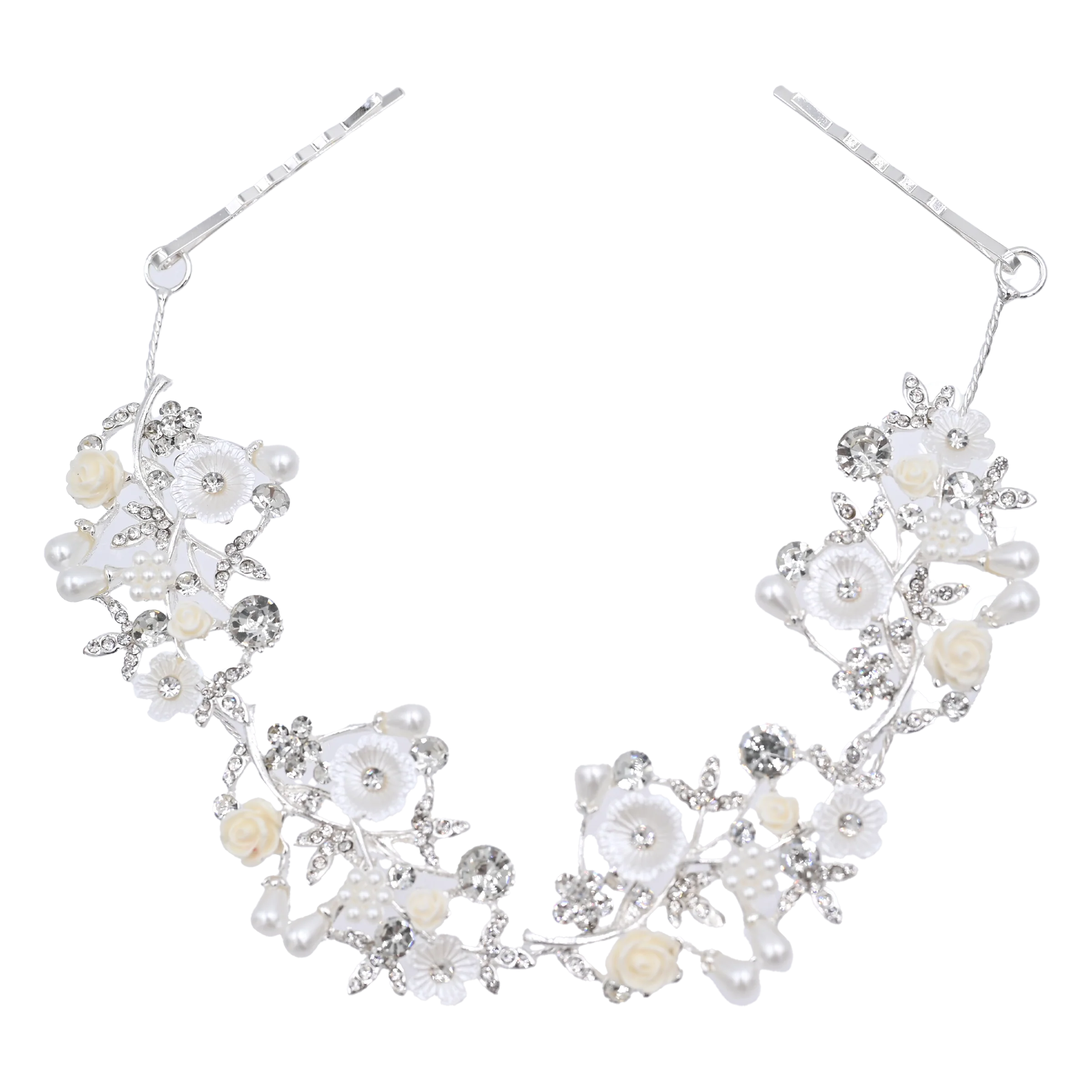 fitted blouse tops Crystal Glimmering Flower Hair Vine