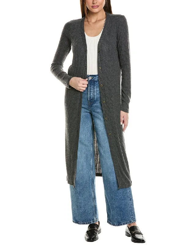 cashmere blend sweaters for women Project Social T Slumber Heathered Cozy Rib Maxi Cardigan