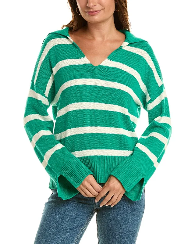 casual sweater options for women 525 America Stripe Sailor Pullover