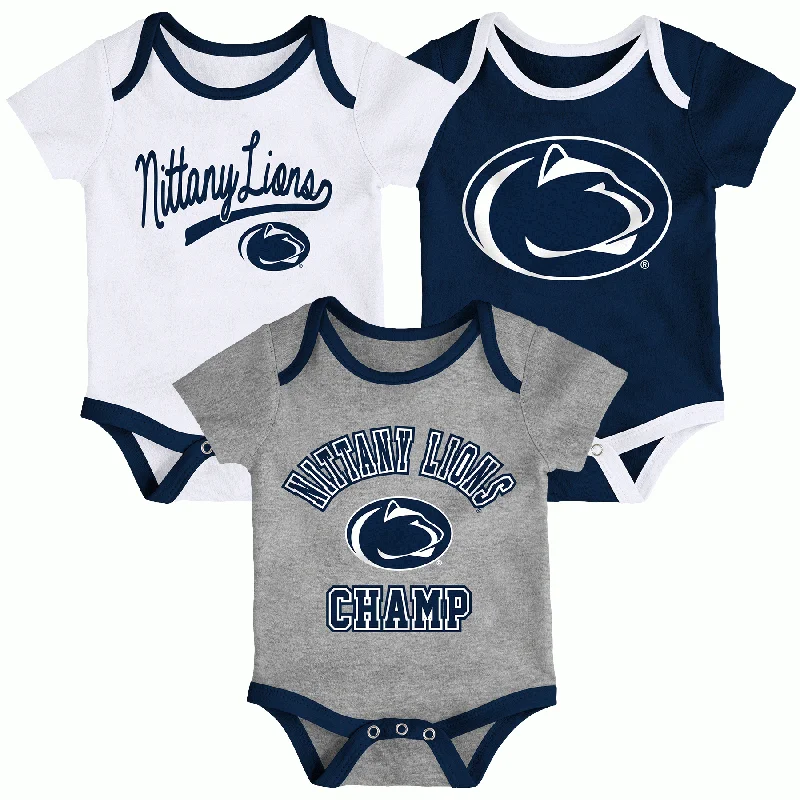 minimal tops for women Penn State Nittany Lions Infant Champ 3-Piece Creeper Set Onesie