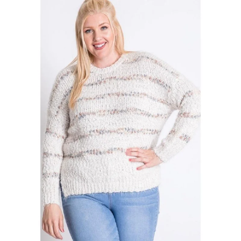 practical sweaters for women Plus Sweater With Stripe Detail