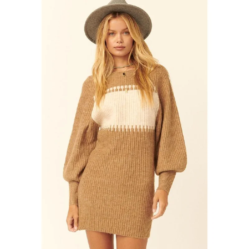 cardigan sweaters for women A Ribbed Knit Sweater Mini Dress