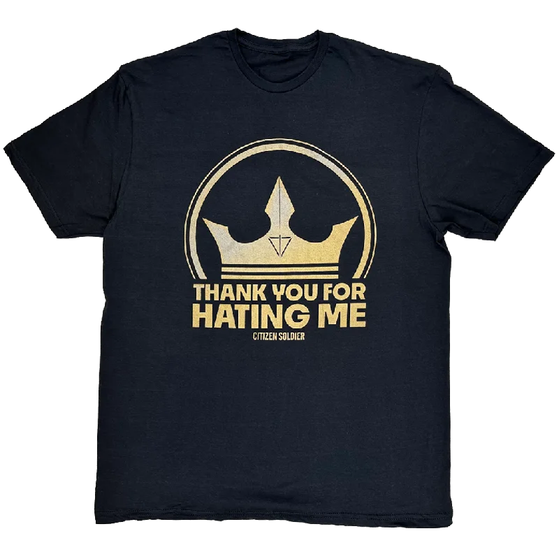 Soft T-Shirts women Thank You For Hating Me Gold Print Shirt