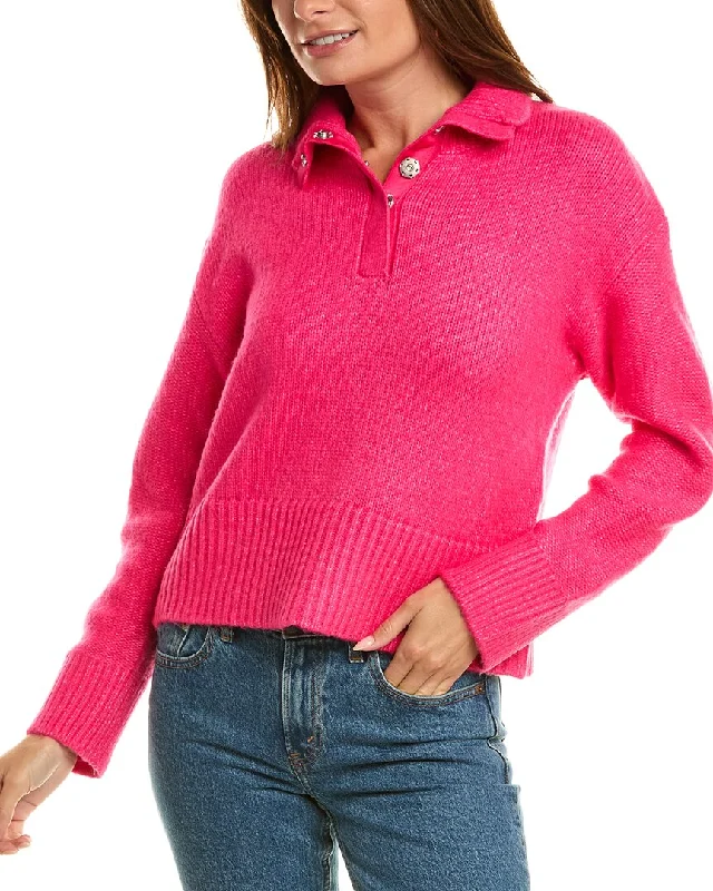 women’s cable-knit sweater vests 525 America Luxe Boxy Snap Front Pullover