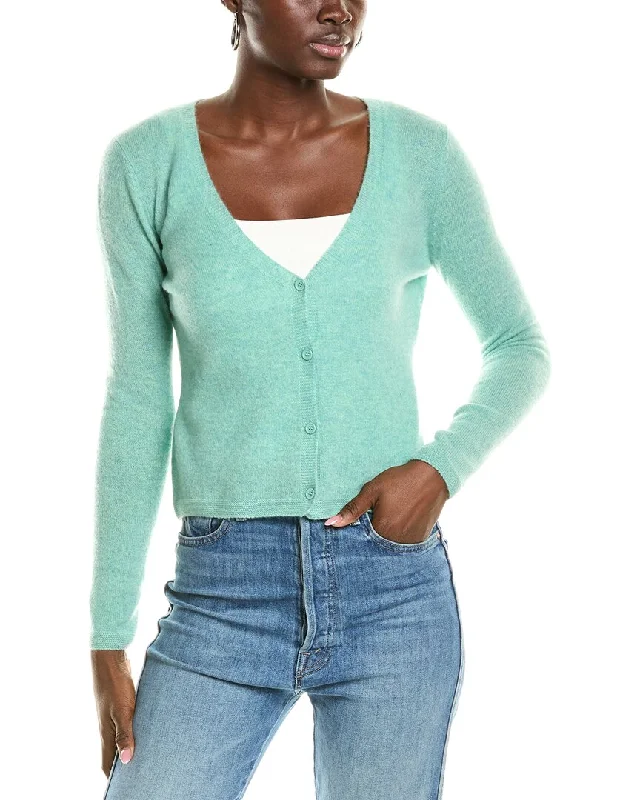 ribbed women’s sweaters sofiacashmere Modern V-Neck Cashmere Cardigan