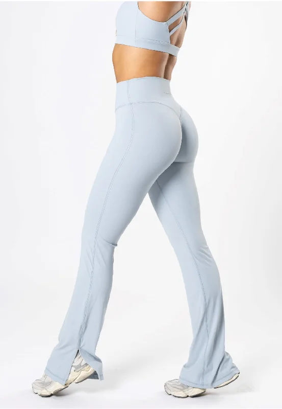 Workout leggings for home use RecStretch Original Sculptseam® Plus Flare Legging 34" Pearl Blue