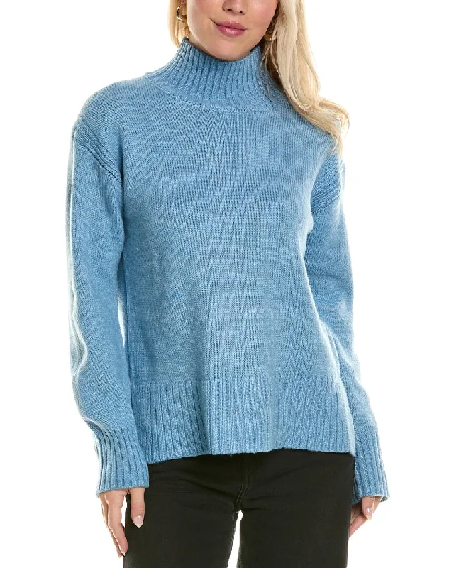 striped turtleneck sweaters for women Joseph A. Ribbed Turtleneck Sweater