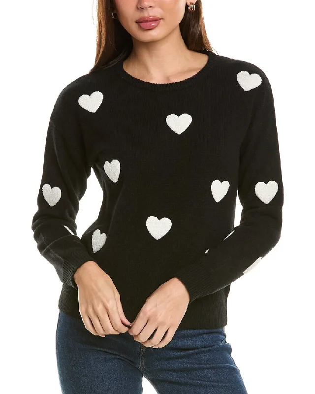 knit sweater dresses for women philosophy Heart Patch Cashmere Sweater