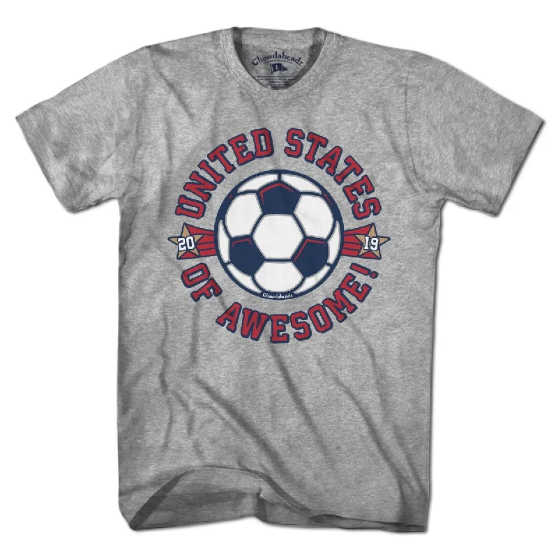 Cotton T-Shirts with prints women United States Of Awesome Soccer T-Shirt