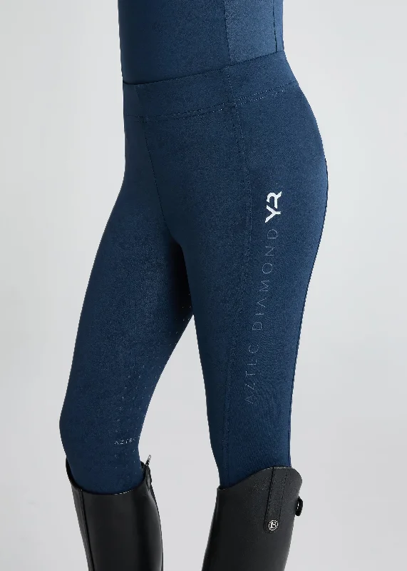 Compression leggings with high waist YR Navy Distressed Full Seat Leggings