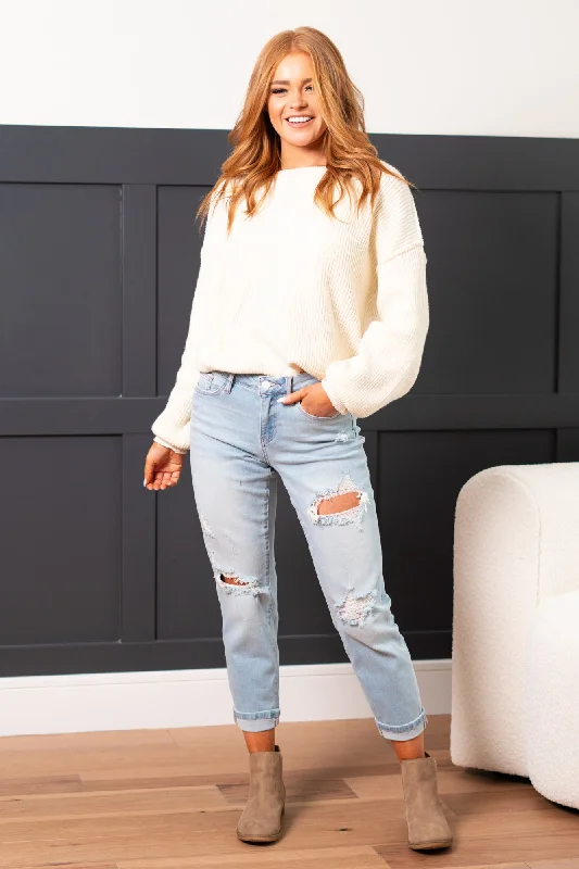 skinny leg bootcut high rise jeans Plus Size Natalie High Rise Boyfriend