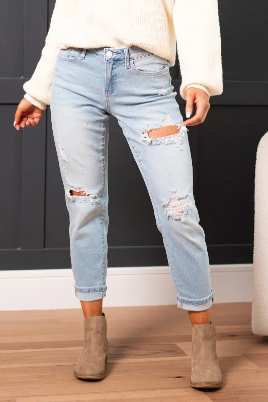 casual bell bottom jeans women Natalie High Rise Boyfriend