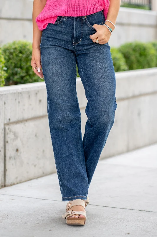 eco-friendly skinny flare jeans Feeling Alive High Rise Tummy Control Top Straight Leg