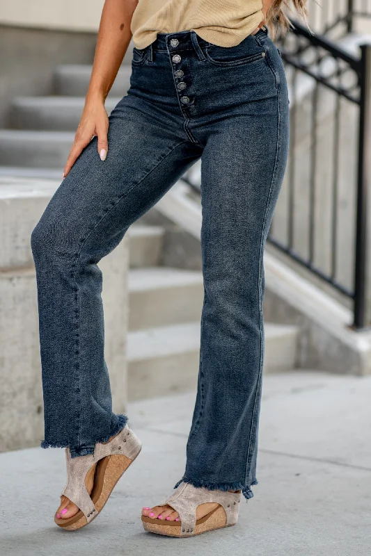 modern straight high rise jeans Best Day Button Fly High Rise Straight Leg Regular & Plus Sizes