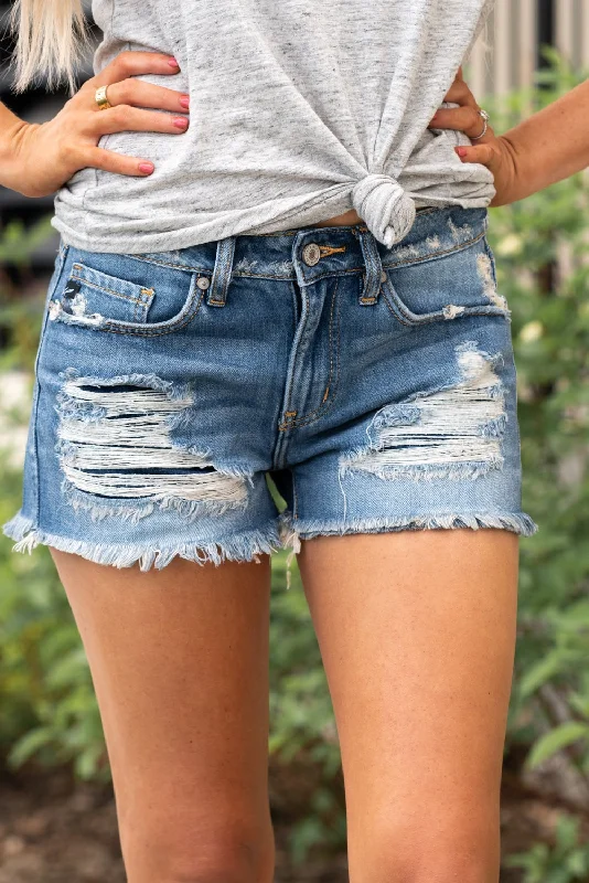 soft mom denim jeans Tina Mid Rise Boyfriend Shorts