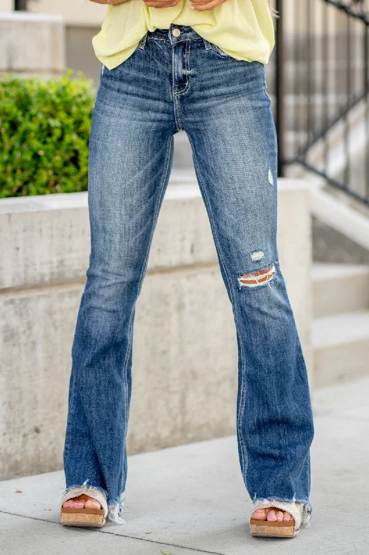 straight leg bootcut mom jeans Dazzle High Rise Flare Regular & Plus Sizes