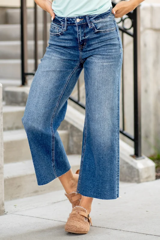 light denim bootcut jeans women Upgraded High Rise Crop Wide Leg