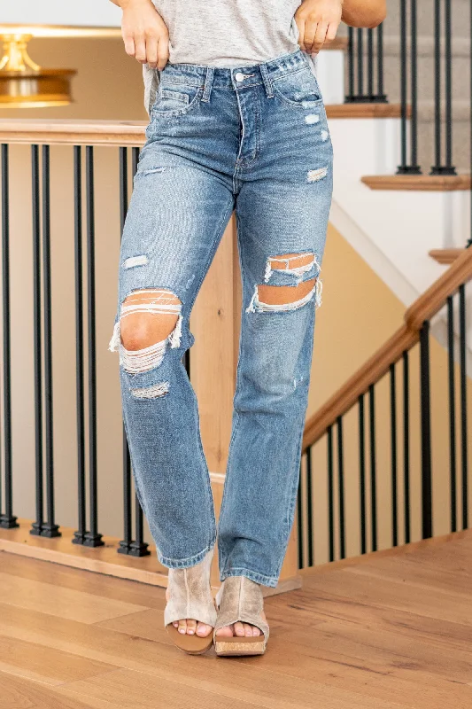 skinny high waist flare jeans Mase Distressed Straight Jeans