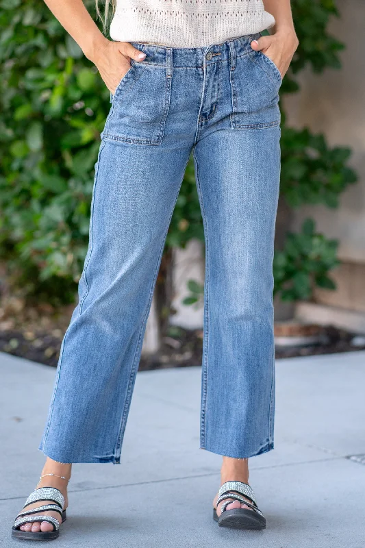 affordable jeans Yacht High Rise Crop Utility Straight Leg