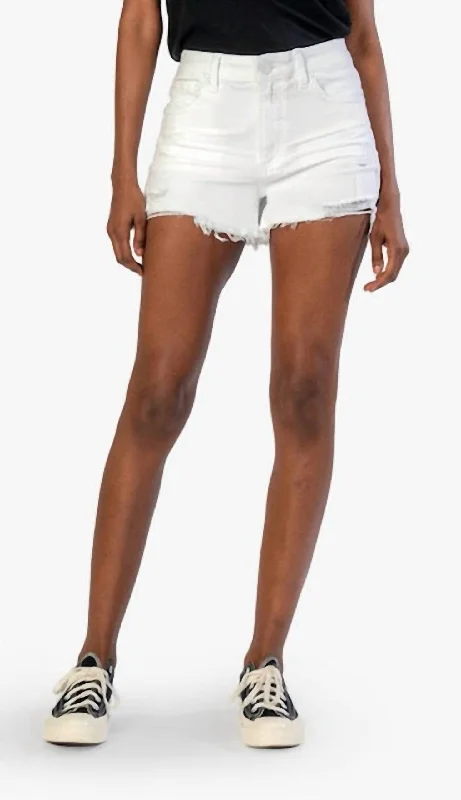 Fleece lounge shorts Jane High Rise Long Short in White