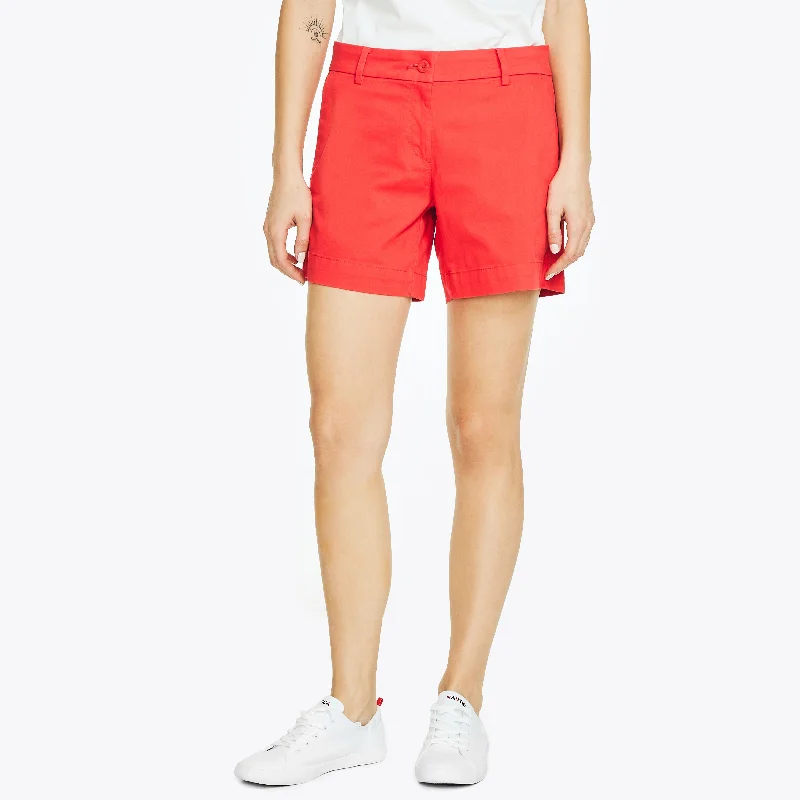 Tapered fit shorts Nautica Womens 6" Stretch-Twill Short