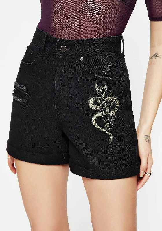 Flowy denim shorts Nirah Embroidered Denim Shorts