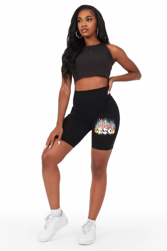 Summer casual shorts Throwie Black Short