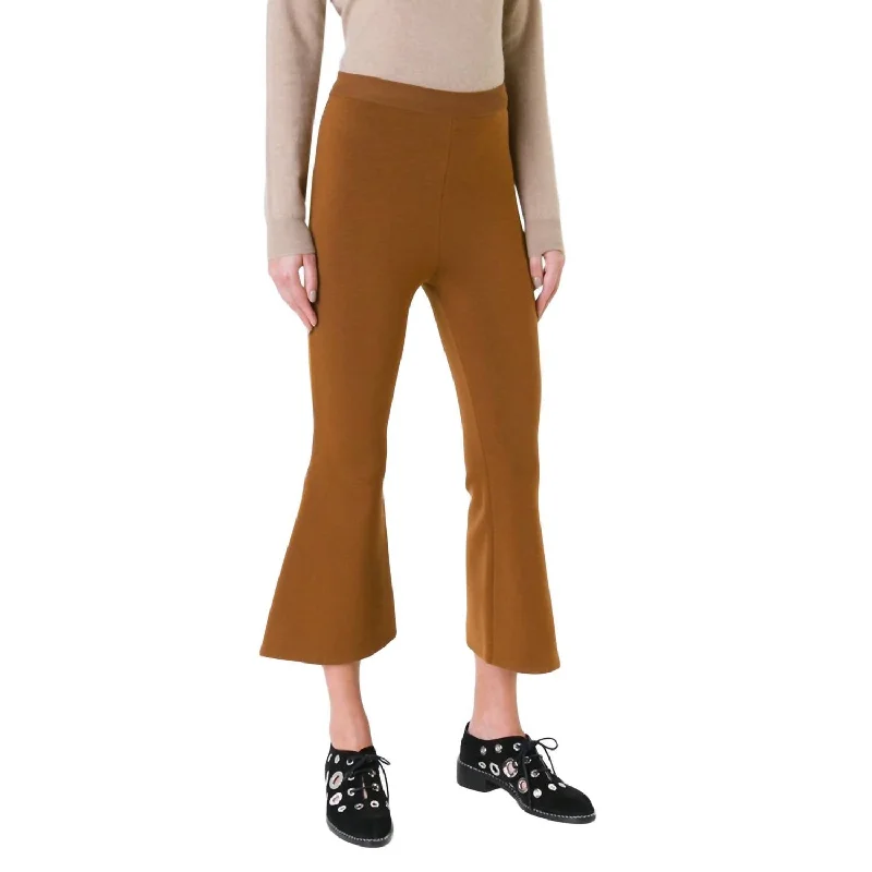 women’s running pants Strong Lines Wool Blend Pants In Umber